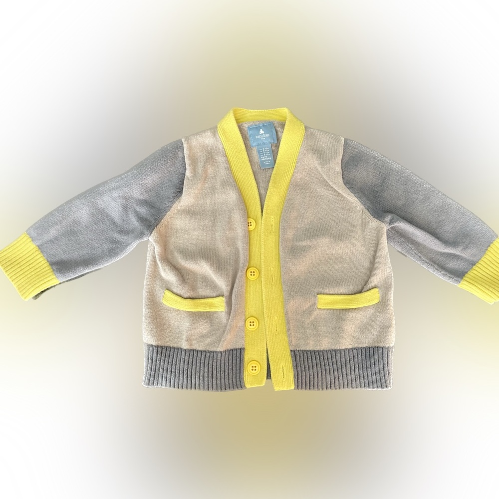 6-12 Month Baby Gap Caridgan Yellow And Gray